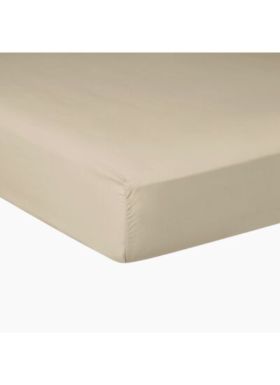 DRAP HOUSSE | Pure White Satin Lavé - Sand