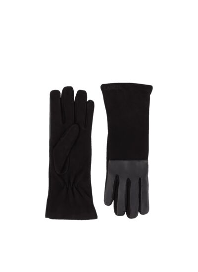 Gants Nappa Et Suede - Gants Femme - 75 - Noir