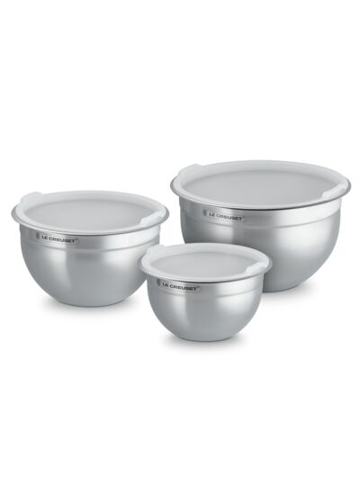 Set de 3 bols mélangeurs en Inox avec couvercle