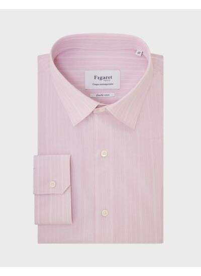 Chemise Semi-ajustée rose rayée