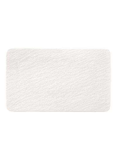 Manufacture - Assiette plate, rectangulaire, blanche, en porcelaine haut de gamme,  28 x 17 x 1,5 cm