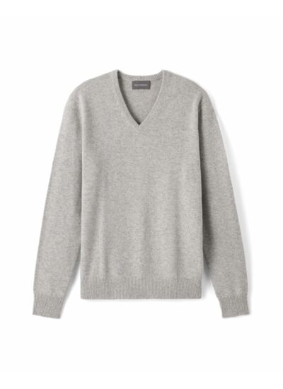 Pull V 4 fils - Homme - GRIS ARGENTE