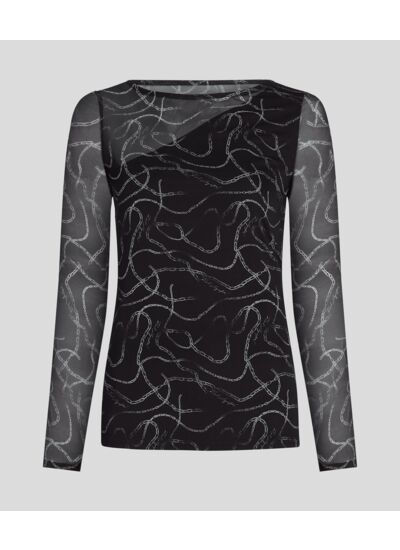 AOP MESH TOP WITH LS