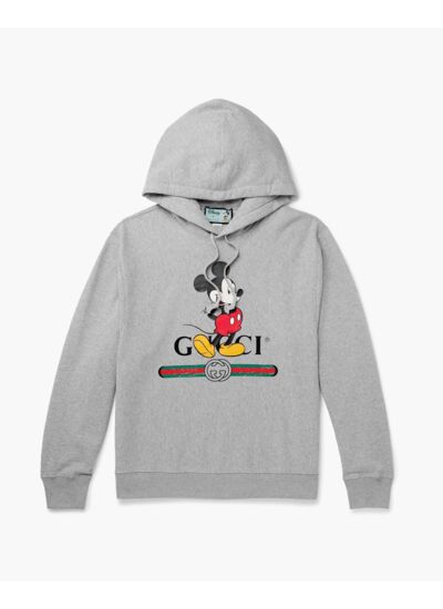 SWEATSHIRT GUCCI GREY Disney Logo Jersey Hoodie