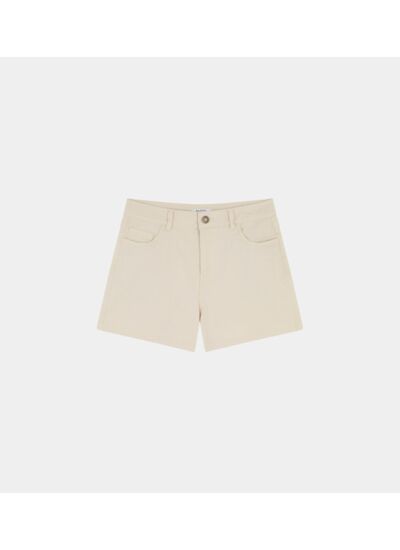 Short twill Moona taille haute coton bio stretch - Galeries Lafayette