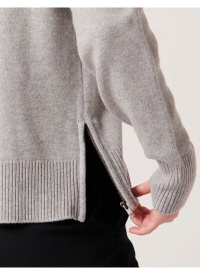 Pull Noka-Pull à capuche en laine gris moyen