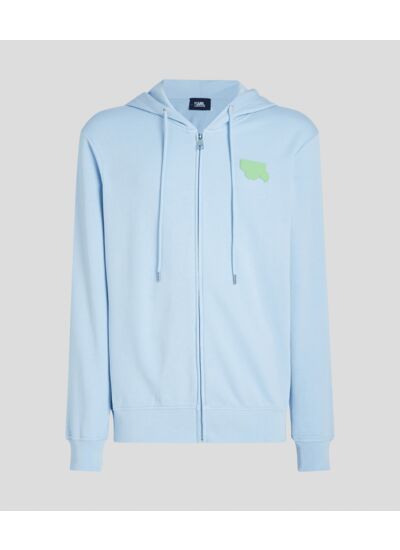 KARL RUBBER PATCH ZIP HOODIE