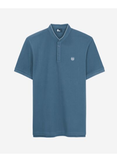 Polo Bleu Profond En Coton Homme