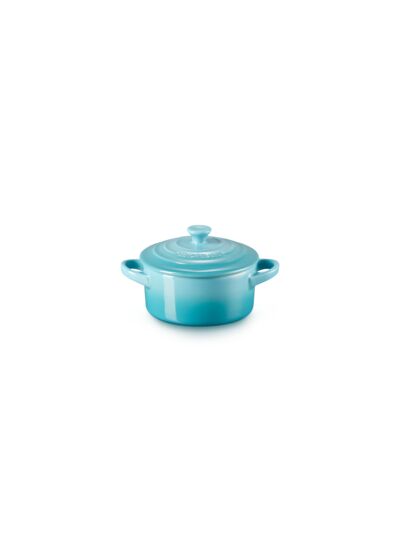 Mini cocotte 10cm en céramique bleu caraïbes