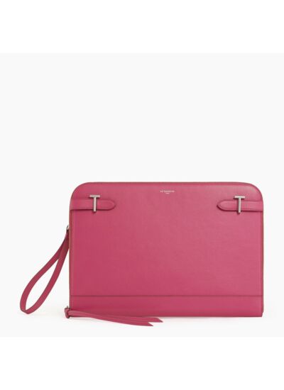 Pochette ordinateur 14 Laura en cuir lisse