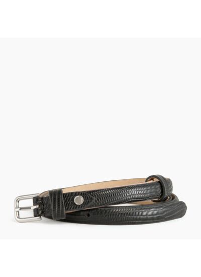 Ceinture femme avec boucle carrée en cuir effet lézard