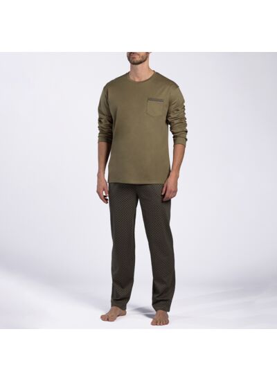 Pyjama homme VEGETAL vert foncé/imprimé