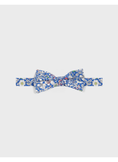 Nœud papillon en coton liberty bleu