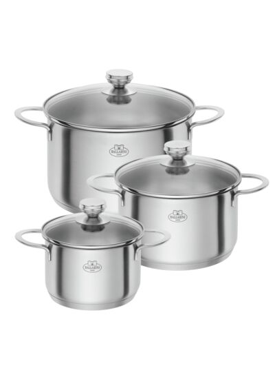 3-pcs, Ensemble de casseroles, Argent