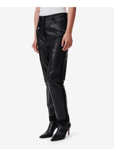 Pantalon Droit En Cuir Aysel