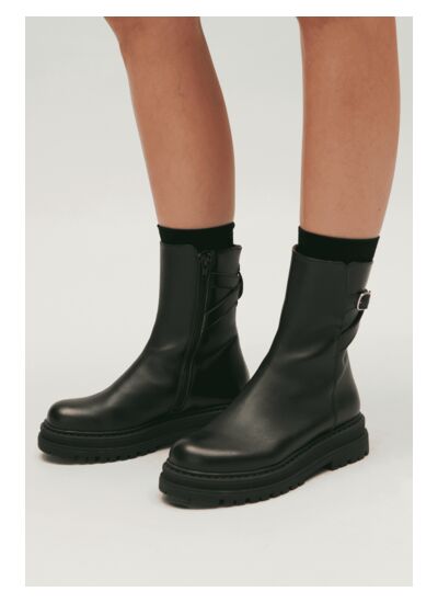 Bottines cuir noir