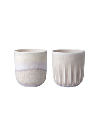 Perlemor Sand - Ensemble de tasses sans anse, beige, en porcelaine haut de gamme