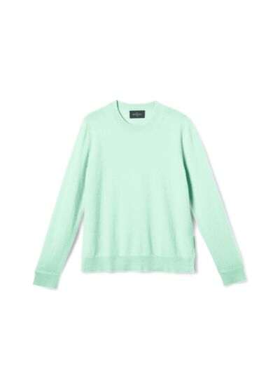 Pull col rond ample - Femme - MENTHE AU LAIT