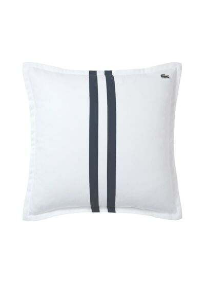 Lacoste - Housse de coussin en coton blanc, L Ruban