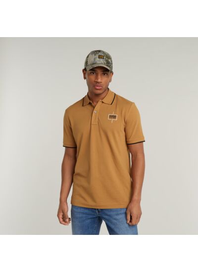 POLO CHEST LOGO STRIPED