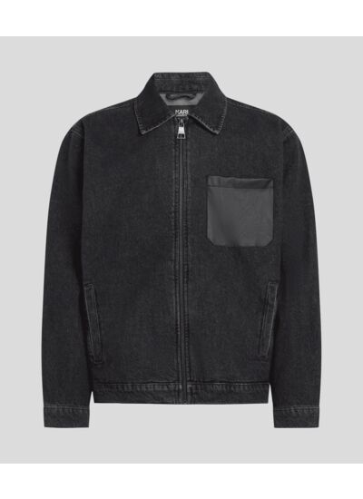 DENIM JACKET WITH TONAL PRINT HOMME