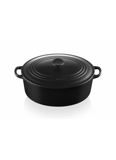 Cocotte ovale 31cm en fonte émaillée noire