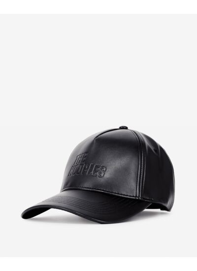 Casquette Noire Effet Cuir