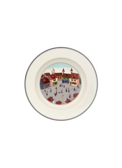 Design Naif Assiette creuse Village 21cm