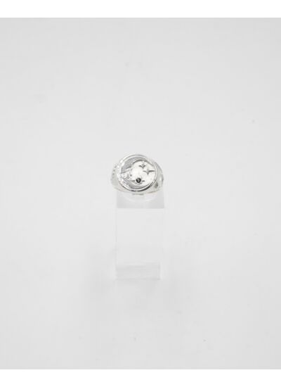 Blinggs Bague Moon - Argent 925 - Spinelle Bleu Saphir