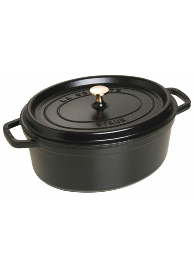 Cocotte second choix 31 cm, Ovale, Noir, Fonte