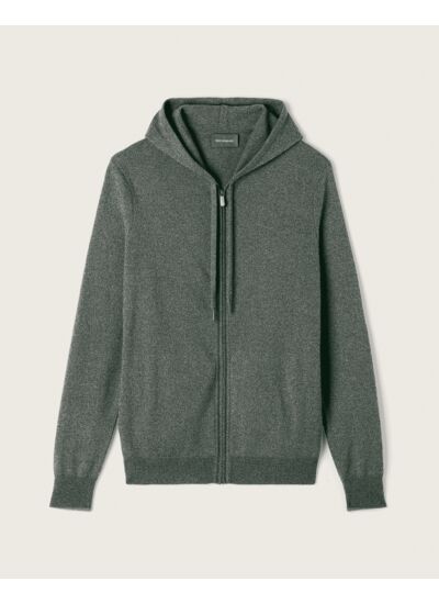 Pull à capuche zippé - Homme - VERT RIVAGE