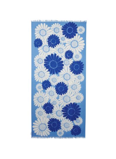 Étole imprimé daisy - Accessoire - BLEU KINETIC/NATUREL