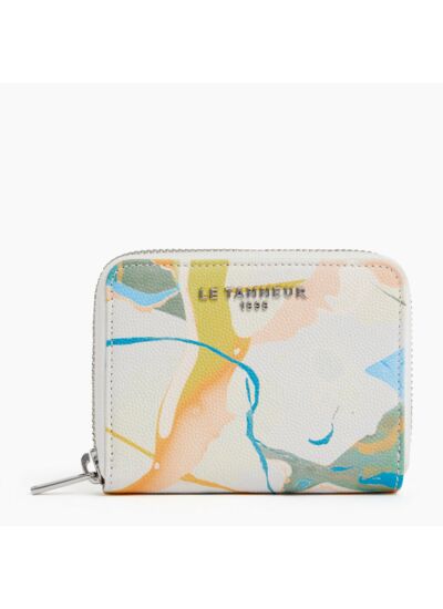 Porte monnaie zippé Emilie en cuir caviar