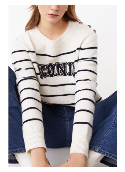 PULL PASCALI BLANC CASSE