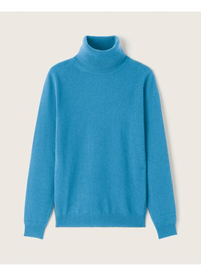 Pull col roulé classique - Femme - BLEU CALDERO