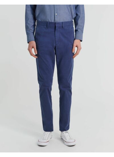 Chino Maxence en coton bleu