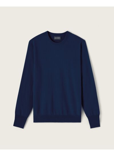 Pull col rond classique - Homme - BLEU PHARE