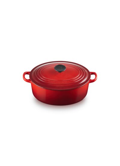 Cocotte ovale 27cm en fonte émaillée cerise