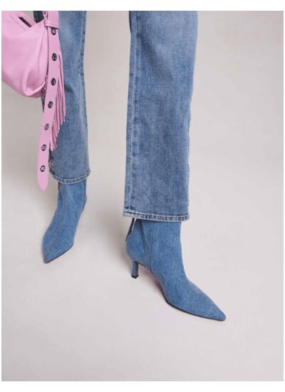 Bottines en denim à bout pointu