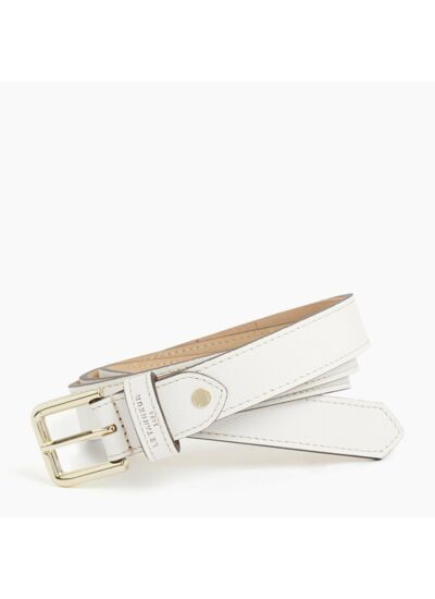 Ceinture femme avec boucle carrée en cuir caviar