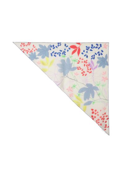 Triangle imprimé en coton et soie - Accessoire - MULTICOLORIS