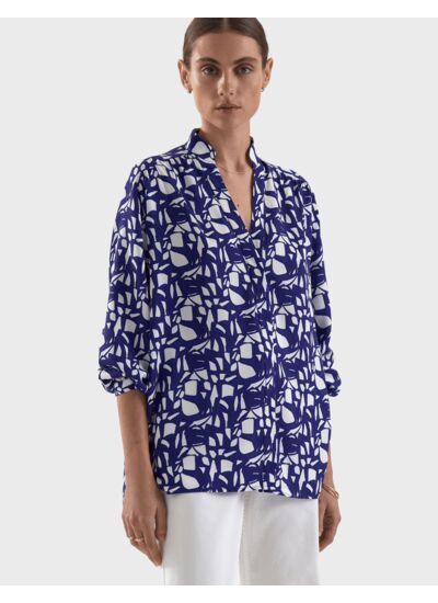 Blouse Lena imprimé bleu