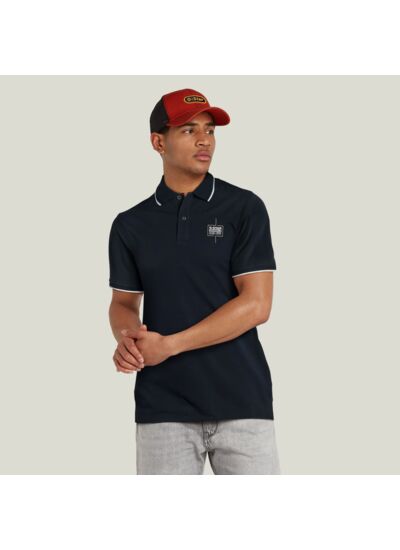 POLO CHEST LOGO STRIPED