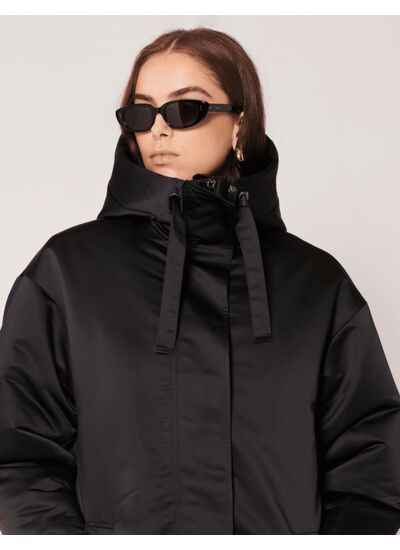 Parka Pema-Parka longue ample noire