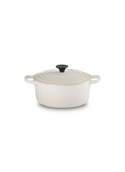 Cocotte ronde 22cm en fonte émaillée meringue