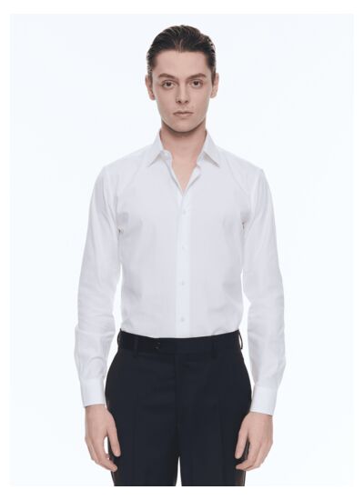 Chemise blanche en twill de coton