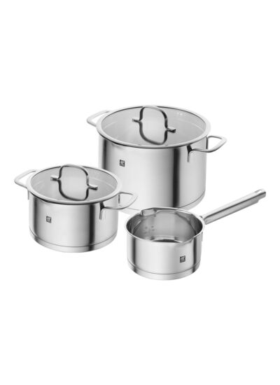 3-pcs, Ensemble de casseroles, Argent