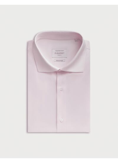 Chemise semi-ajustée infroissable rose clair