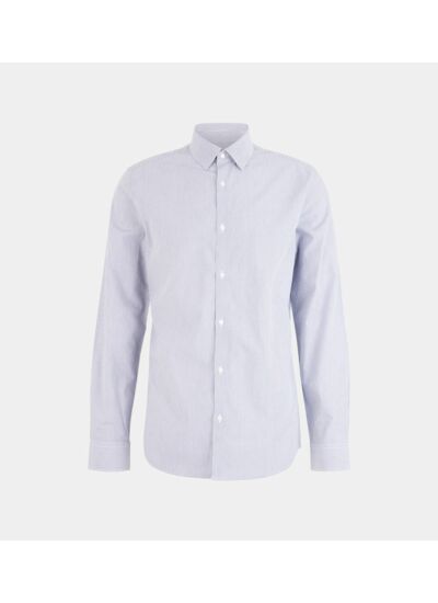 Chemise Mraf ajustée coton bio fines rayures - Galeries Lafayette