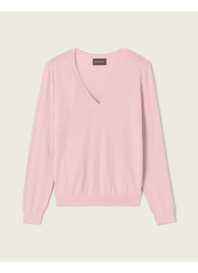 Pull col V ultrafin - Femme - ROSE JELLY